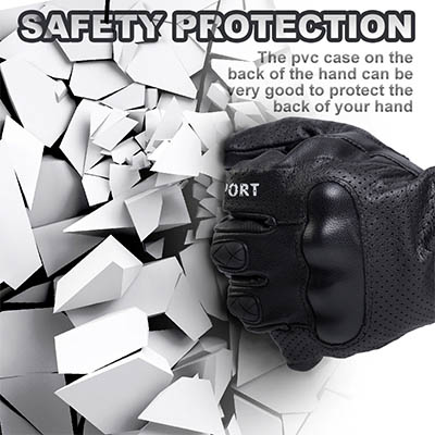 Impact Protection Genuine Leather Skate Gloves