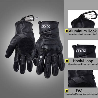 Impact Protection Genuine Leather Skate Gloves